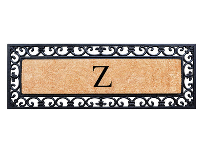 A1HC Rubber Coir Doormat For Outdoor Entrance, Anti-Shed Treated Front Door Mat 18x48, Monogrammed