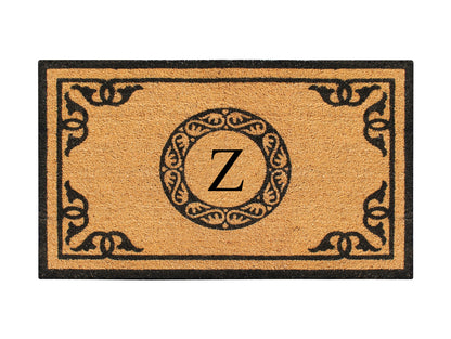 A1HC Natural Coir Door Mat 24x39, Anti-Shed Treated Durable Doormat for Outdoor Entrance Monogrammed