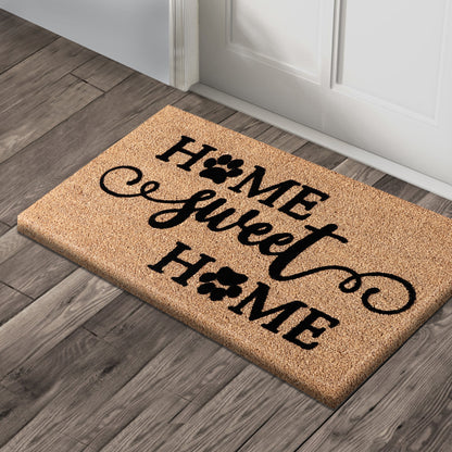A1HC Natural Coir Flocked Door mat with Heavy Duty Non-Slip PVC Backing, Low-Profile Durable Doormat