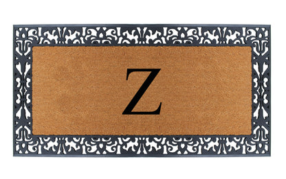 A1HC Natural Coir Monogrammed Outdoor Entrance Door Mat 30X60, Anti-Shed Treated Durable Doormat