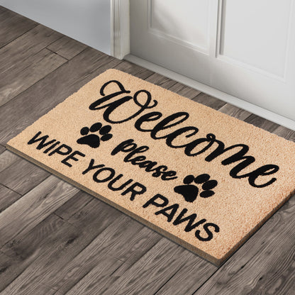 A1HC Natural Coir Flocked Door mat with Heavy Duty Non-Slip PVC Backing, Low-Profile Durable Doormat