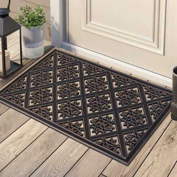 Applique Pattern 100% Rubber Doormat