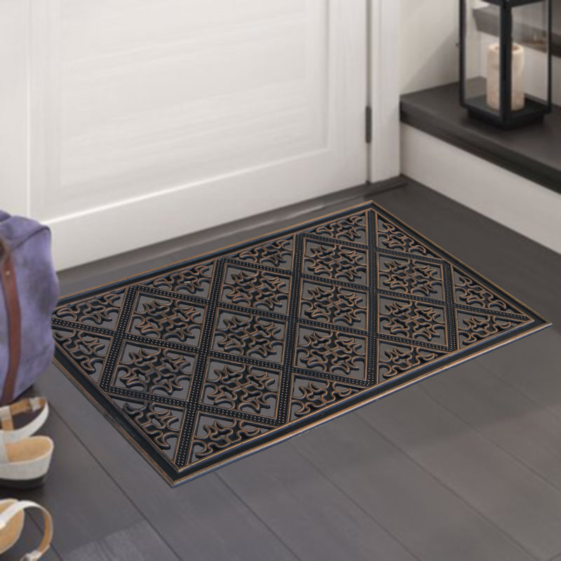 Applique Pattern 100% Rubber Doormat