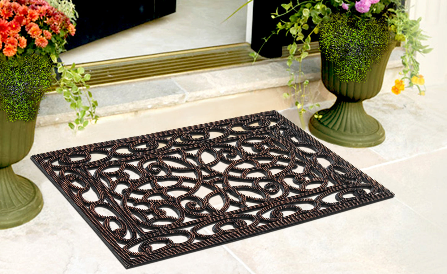 Rubber Pin Door Mat with Beautifully Hand Bronze Finish