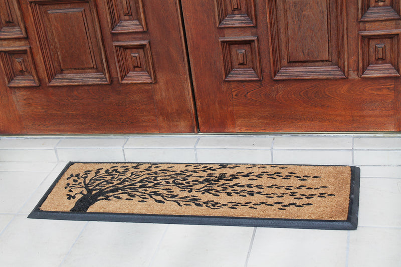 'Falling Leaves' Rubber Coir Doormat - A1HCSHOP
