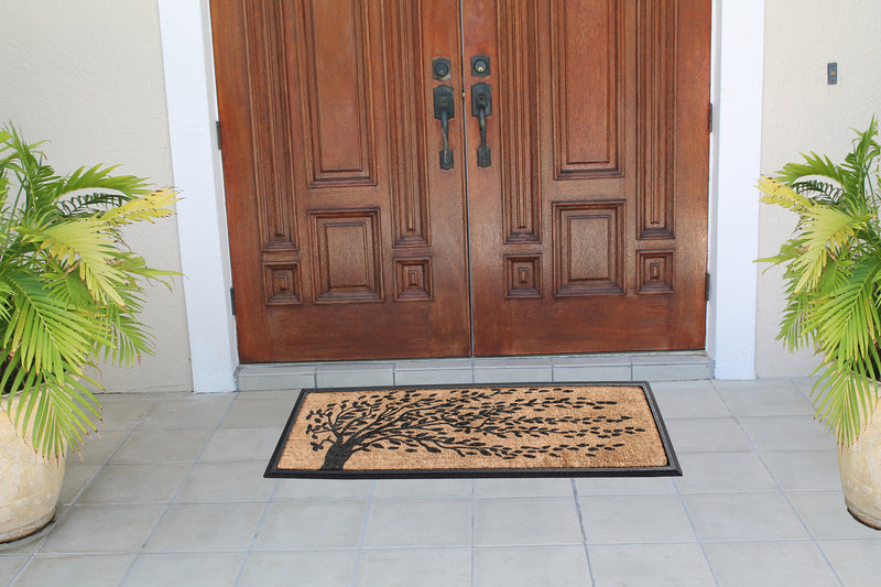 'Falling Leaves' Rubber Coir Doormat - A1HCSHOP